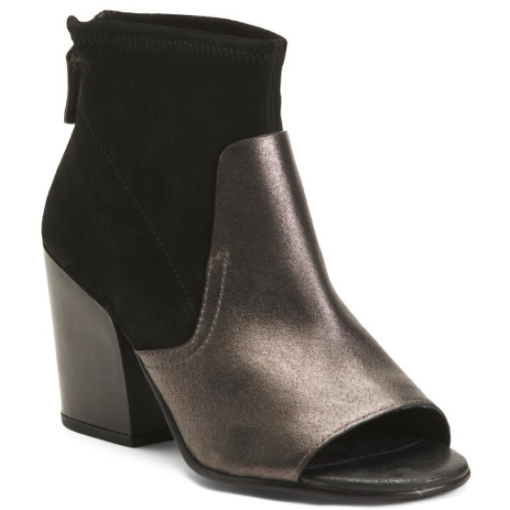 NAKED FEET | BETA in BLACK BRONZE Heeled Booties Size 7.5
